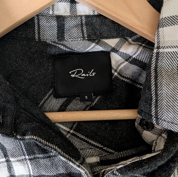 Rails Black and White Flannel Plaid Button Up - Picture 5 of 6